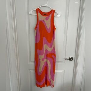 wavy bodycon colorful knit dress